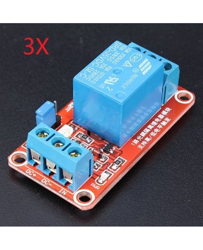3Pcs 5V 1 Channel Level Trigger Optocoupler Relay Module For Ard