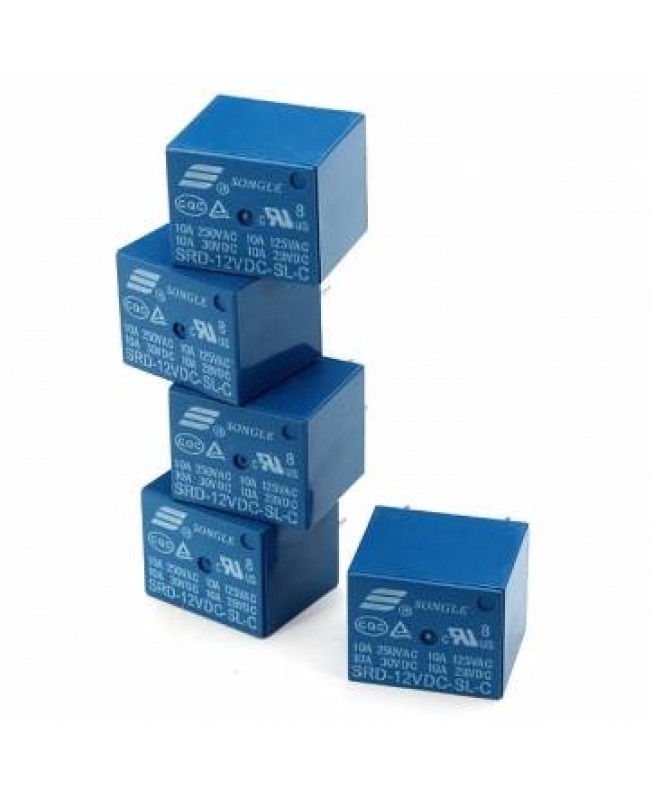 20Pcs SONGLE Mini 12V DC Power Relay SRD-12VDC-SL-C PCB Type