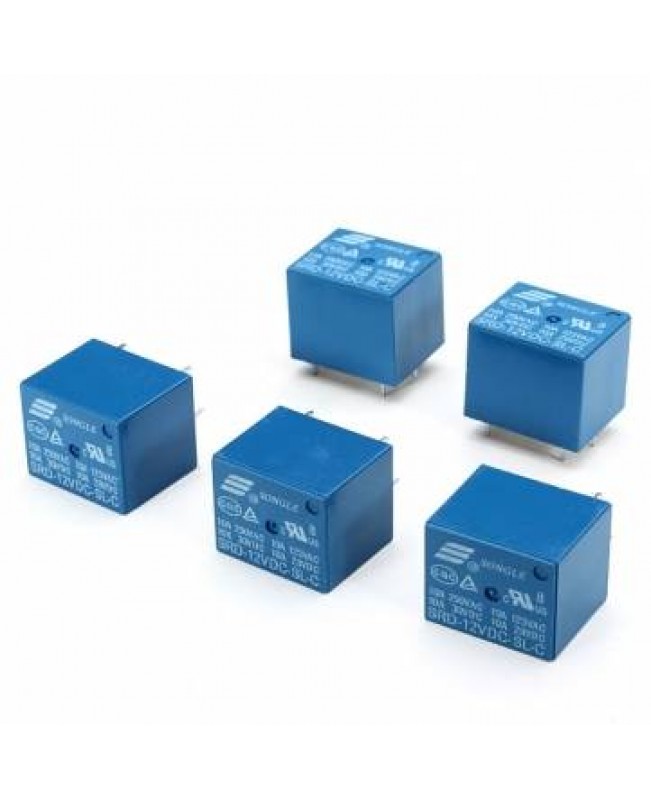 20Pcs SONGLE Mini 12V DC Power Relay SRD-12VDC-SL-C PCB Type