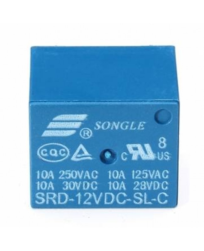 20Pcs SONGLE Mini 12V DC Power Relay SRD-12VDC-SL-C PCB Type