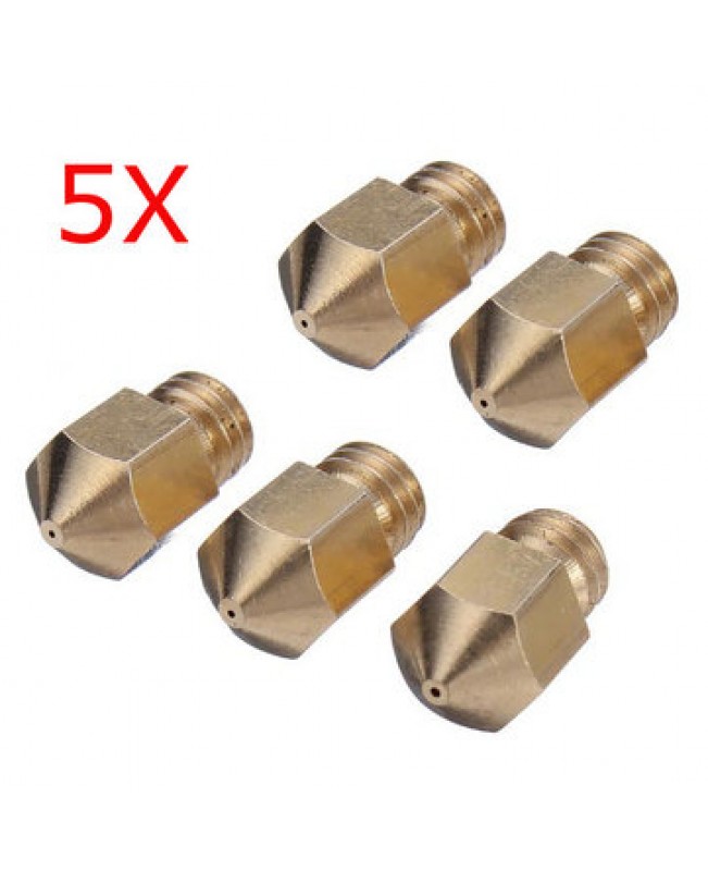 5Pcs 0.4mm 3D Printer Extruder Brass Nozzle For Makerbot MK8