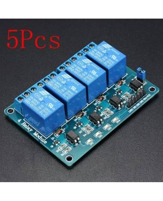 5Pcs 5V 4 Channel Relay Module For Arduino PIC ARM DSP AVR MSP43