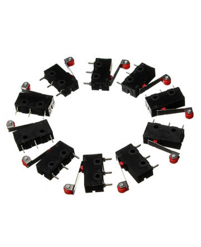 10Pcs Micro Limit Switch Roller Lever 5A 125V Open Close Switch