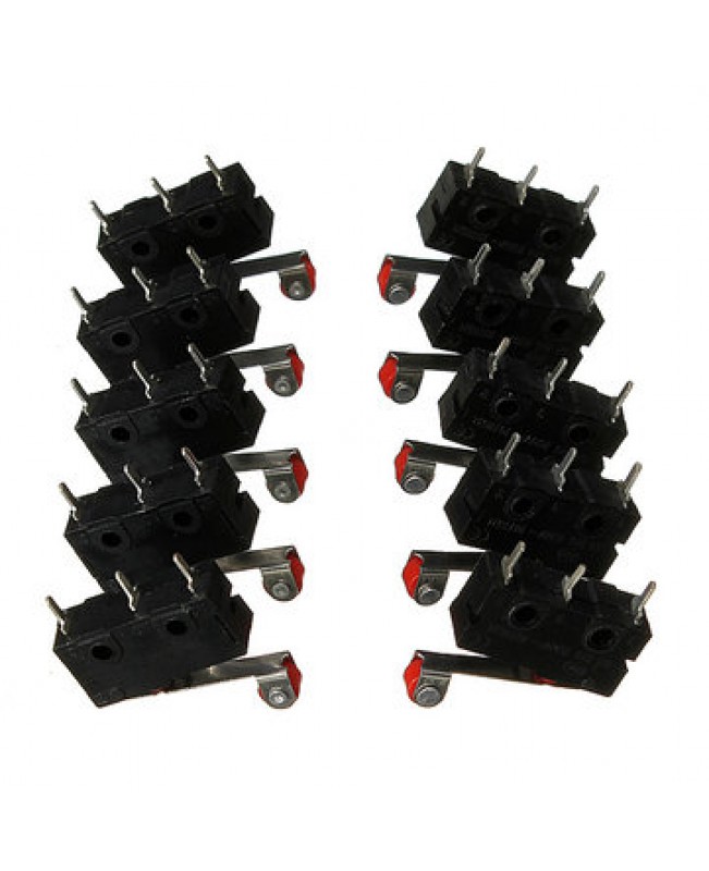 10Pcs Micro Limit Switch Roller Lever 5A 125V Open Close Switch