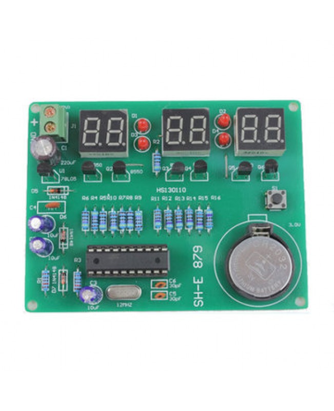 DIY 6 Digital LED Electronic Clock Kit 9V-12V AT89C2051