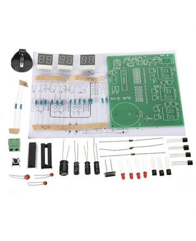 DIY 6 Digital LED Electronic Clock Kit 9V-12V AT89C2051