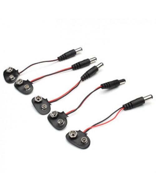 5Pcs DC 9V Battery Button Power Cable Ti...