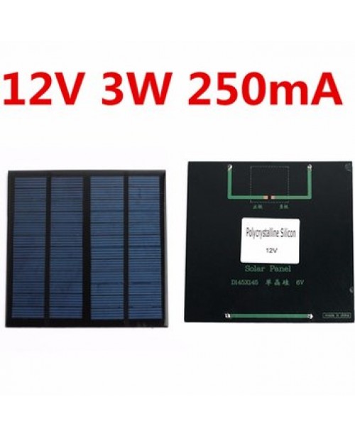 12V 3W Polycrystalline 145mm x 145mm Sol...