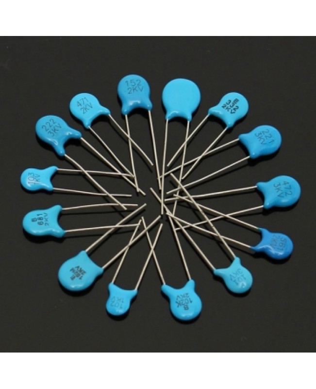 15 Value 300Pcs High Voltage Ceramic Capacitors Assortment Assor