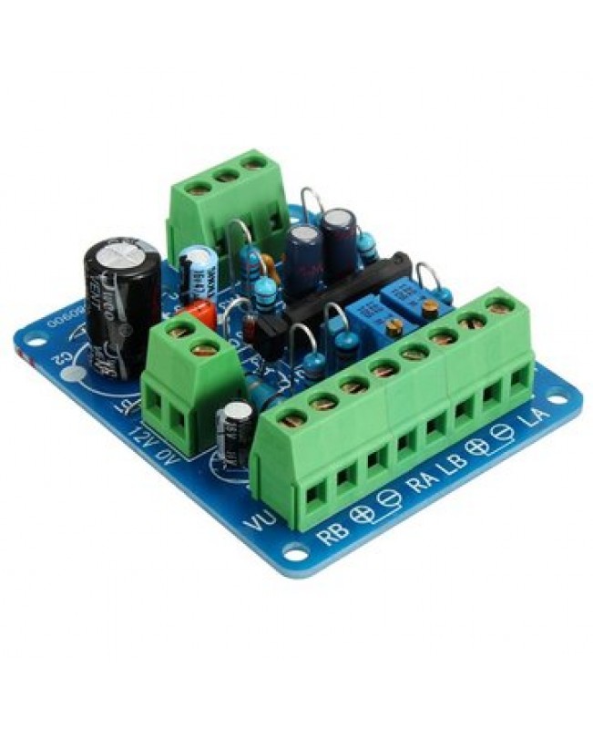 Audio Level Amp Driver Board With Two VU Meter
