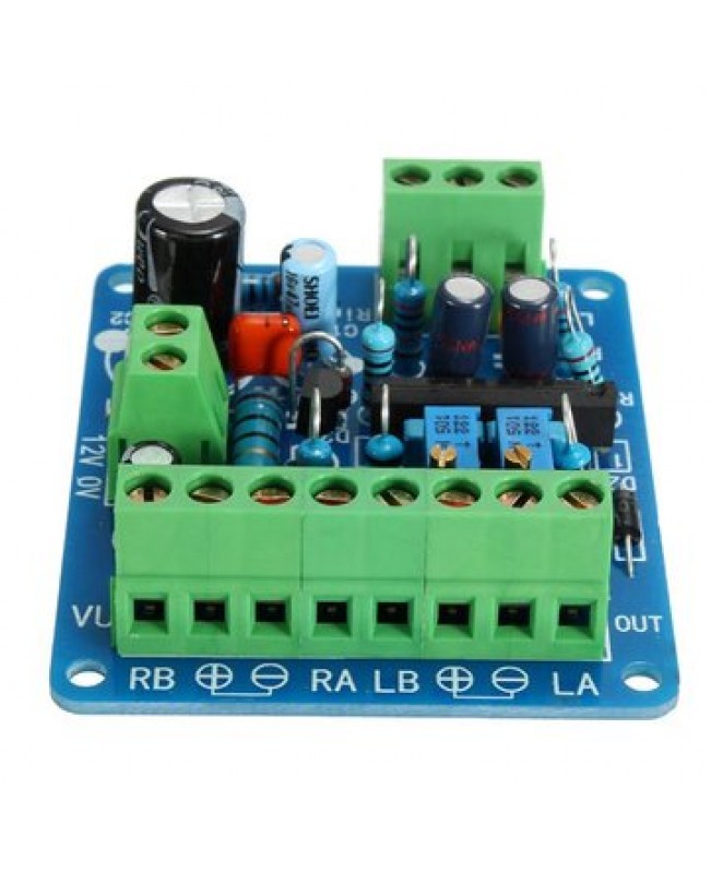 Audio Level Amp Driver Board With Two VU Meter