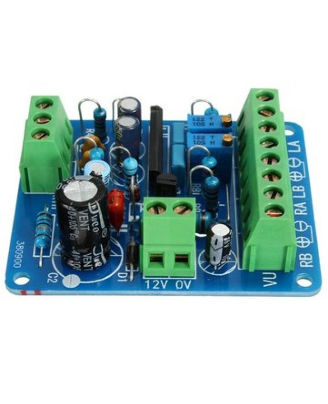 Audio Level Amp Driver Board With Two VU Meter