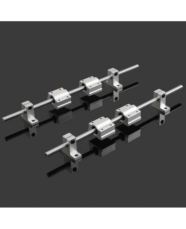 2Pcs 8mm 300 mm Hardened Shaft Rods +  4Pcs Bearing Blocks + 4Pc