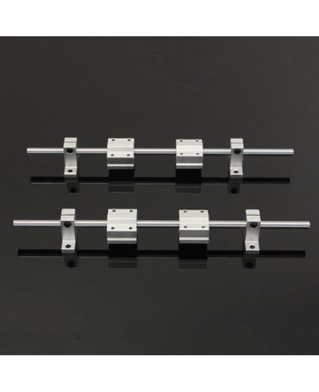 2Pcs 8mm 300 mm Hardened Shaft Rods +  4Pcs Bearing Blocks + 4Pc