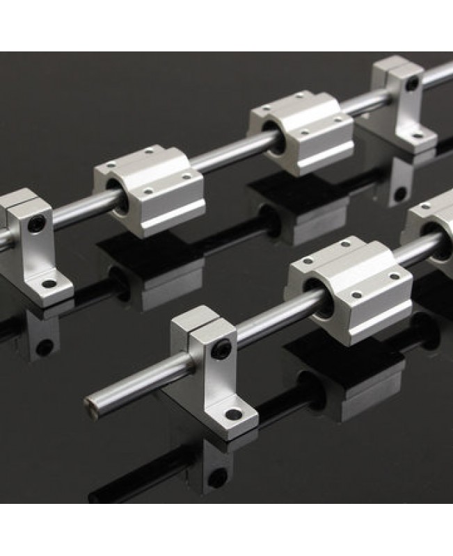 2Pcs 8mm 300 mm Hardened Shaft Rods +  4Pcs Bearing Blocks + 4Pc