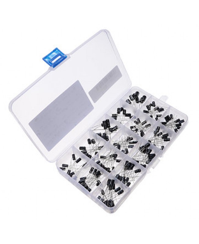 215Pcs 15 Values 0.1uF-330uF Mix Electrolytic Capacitor Kit With