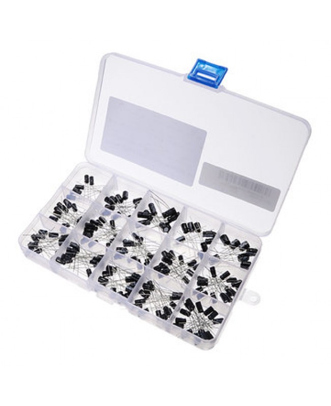 215Pcs 15 Values 0.1uF-330uF Mix Electrolytic Capacitor Kit With