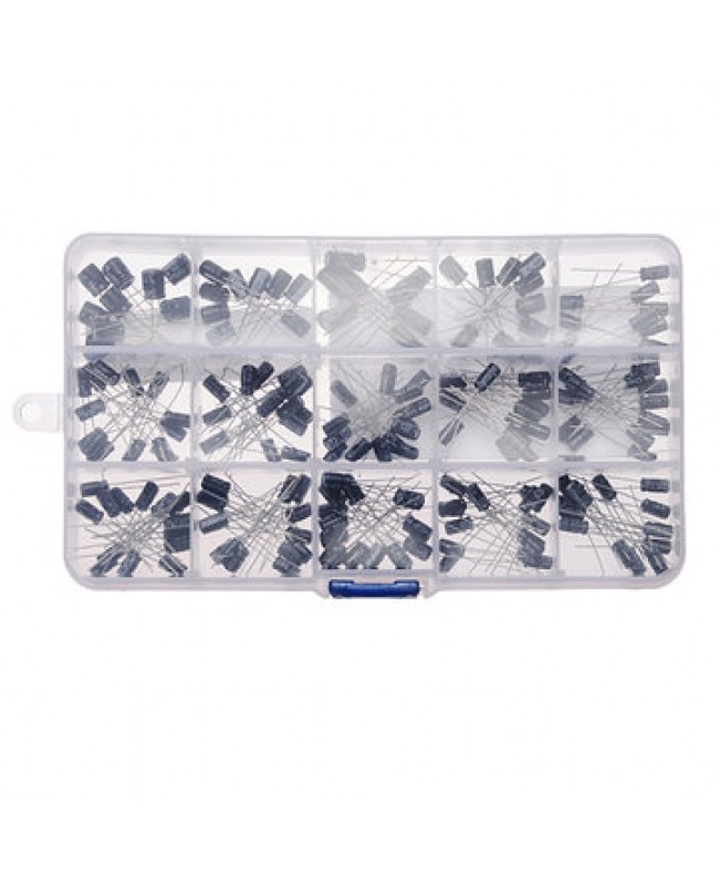 215Pcs 15 Values 0.1uF-330uF Mix Electrolytic Capacitor Kit With