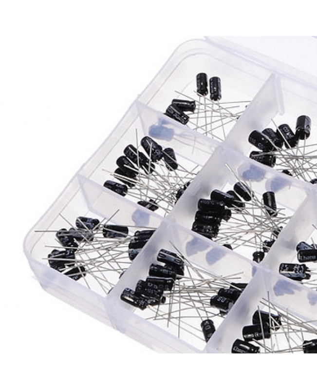 215Pcs 15 Values 0.1uF-330uF Mix Electrolytic Capacitor Kit With