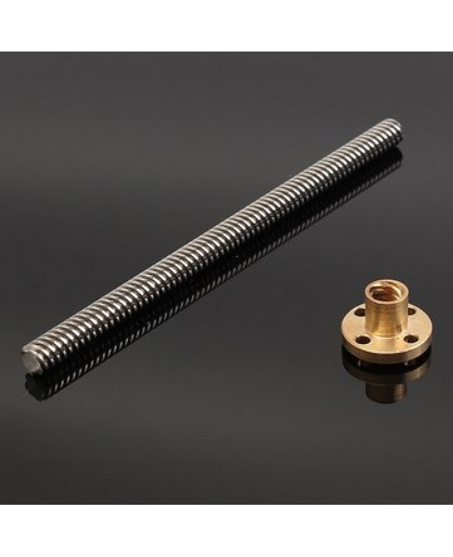 8mm T8x2 Lead Screw Trapezoidal ACME With Brass Nut Kit 140 / 20