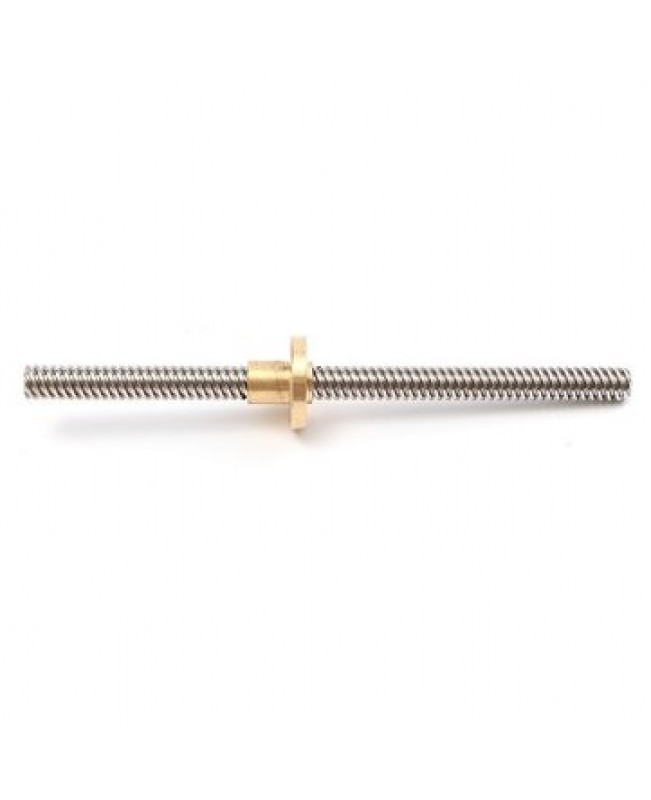 8mm T8x2 Lead Screw Trapezoidal ACME With Brass Nut Kit 140 / 20