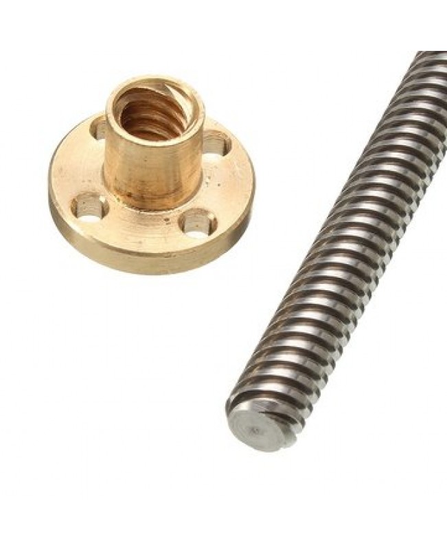 8mm T8x2 Lead Screw Trapezoidal ACME With Brass Nut Kit 140 / 20