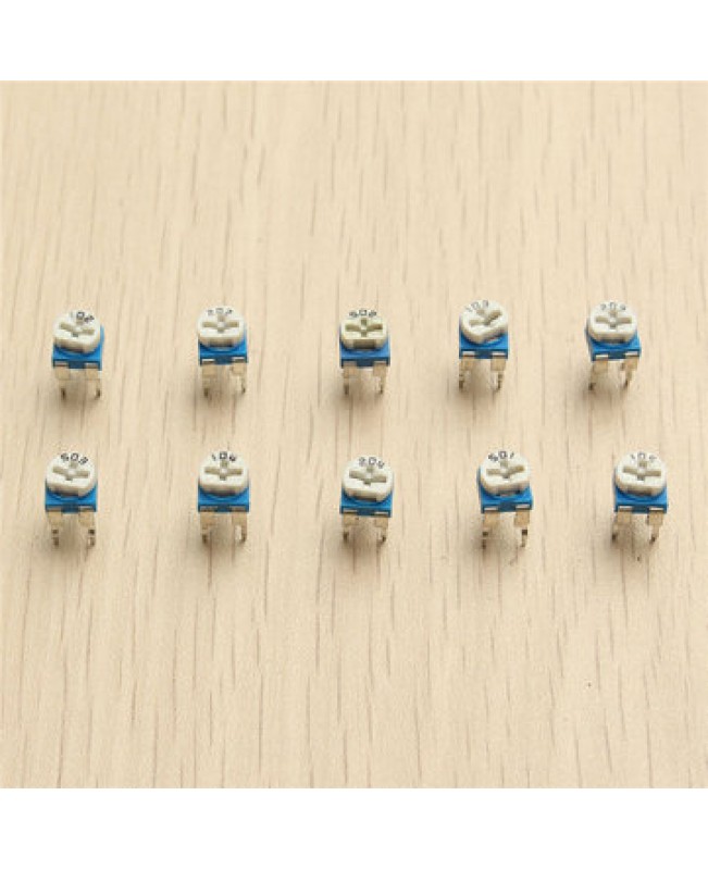 100Pcs 10 Values Variable Resistor 500R To 1M RM065 Carbon Film